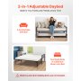 VEVOR Twin Size Daybed Frame Metal Day Bed with Trundle and Metal Slats