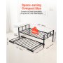 VEVOR Twin Size Daybed Frame Metal Day Bed with Trundle and Metal Slats