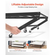 VEVOR Twin Size Daybed Frame Metal Day Bed with Trundle and Metal Slats