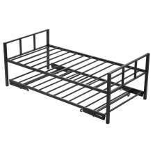 VEVOR Twin Size Daybed Frame Metal Day Bed with Trundle and Metal Slats