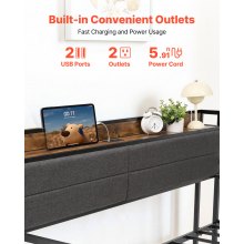 VEVOR Twin Size Daybed Frame Metal Day Bed with Trundle and Charging Station