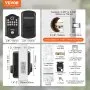 VEVOR Fingerprint Door Lock, Keyless Entry Door Lock with Fingerprint/Keypad Code/Key, Auto Lock, Anti-Peeking Password, IP 63 Rating for Front Door, Electronic Keypad Deadbolt with 300 Users