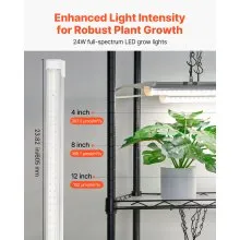 VEVOR DIY Plant Shelf with Grow Lights, 71 in Tall Indoor Plant Stand with Wheels, 192W 5000K Full Spectrum Grow Lights, Heavy Duty Metal Plants Display Rack, Flower Pot Holder for Seed Starting