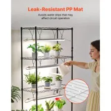 VEVOR DIY Plant Shelf with Grow Lights, 71 in Tall Indoor Plant Stand with Wheels, 192W 5000K Full Spectrum Grow Lights, Heavy Duty Metal Plants Display Rack, Flower Pot Holder for Seed Starting