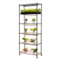 VEVOR Plant Shelf with Grow Light, 6-Tier Indoor Plant Stand, 180cm Tall Plants Display Rack with Wheels & 4/9/14H Timer, 150W 3-Color Full Spectrum Grow Lights, Flower Pot Holder for Seed Starting
