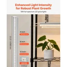VEVOR Plant Shelf with Grow Light, 5-Tier Indoor Plant Stand, 71 in Tall Plants Display Rack with Wheels & 4/9/14H Timer, 80W T5 LED Full Spectrum Grow Lights, Flower Pot Holder for Seed Starting