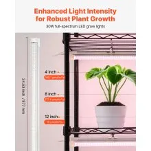 VEVOR Plant Shelf with Grow Light, 6-Tier Indoor Plant Stand, 71in Tall Indoor Plants Display Rack with Wheels & Timer, 150W 3800K Full Spectrum Grow Lights, Metal Flower Pot Holder for Seed Starting