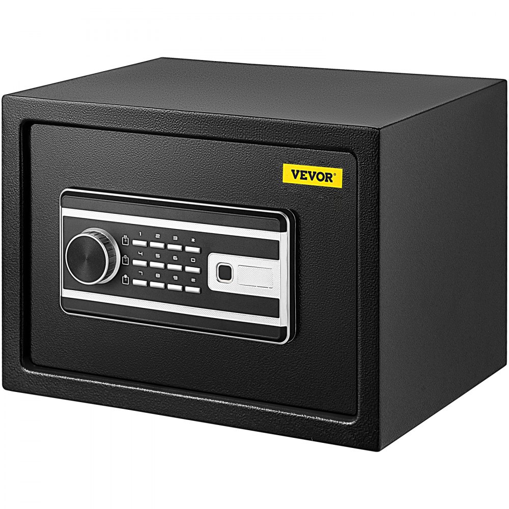 VEVOR Safe Box, 0.8 CU.FT Fingerprint Safe Box for Money with 2 Keys & Digital Keypad, Q235 Steel Safe Box for Storing Cash, Jewelry, Pistols, Documents, Watches in Home & Office & Hotel