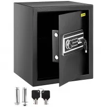 VEVOR Safe Box, 1.7 CU.FT Fingerprint Safe Box for Money w/ 2 Keys & Digital Keypad, Q235 Steel Safe Box for Storing Cash, Jewelry, Pistols, Documents, Watches in Home & Office & Hotel
