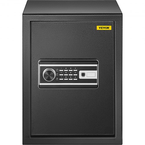 VEVOR Safe Box, 2.1 Cubic Feet Money Safe with Fingerprint Lock and Digital Keypad, Fireproof Home Safes with A Removable Shelf, Wall-Mounted Security Safe for Cash, Watch, Passport, Document, Black