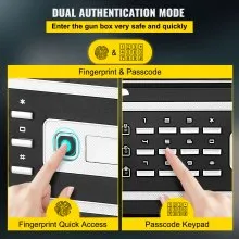 VEVOR Safe Box, 2.1 CU.FT Fingerprint Safe Box for Money w/ 2 Keys & Digital Keypad, Q235 Steel Safe Box for Storing Cash, Jewelry, Pistols, Documents, Watches in Home & Office & Hotel