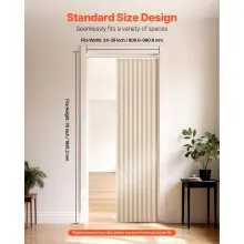 VEVOR Accordion Door Blackout Fabric Folding Magnetic Door Curtain 47 x 78 inch