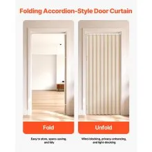 VEVOR Accordion Door Blackout Fabric Folding Magnetic Door Curtain 47 x 78 inch