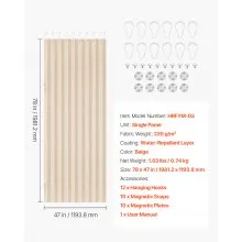 VEVOR Accordion Door Blackout Fabric Folding Magnetic Door Curtain 47 x 78 inch