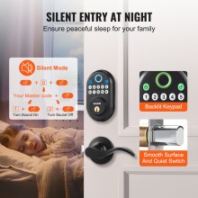 VEVOR Fingerprint Door Lock with Level Handles Keyless Entry Door Lock Password