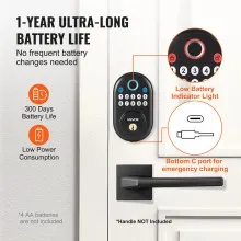 VEVOR Fingerprint Door Lock Keyless Entry Door Lock Password and Key Unlock
