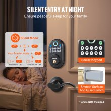 VEVOR Fingerprint Door Lock Keyless Entry Door Lock Password and Key Unlock
