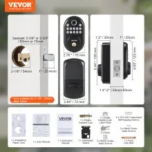 VEVOR Fingerprint Door Lock Keyless Entry Door Lock Password and Key Unlock