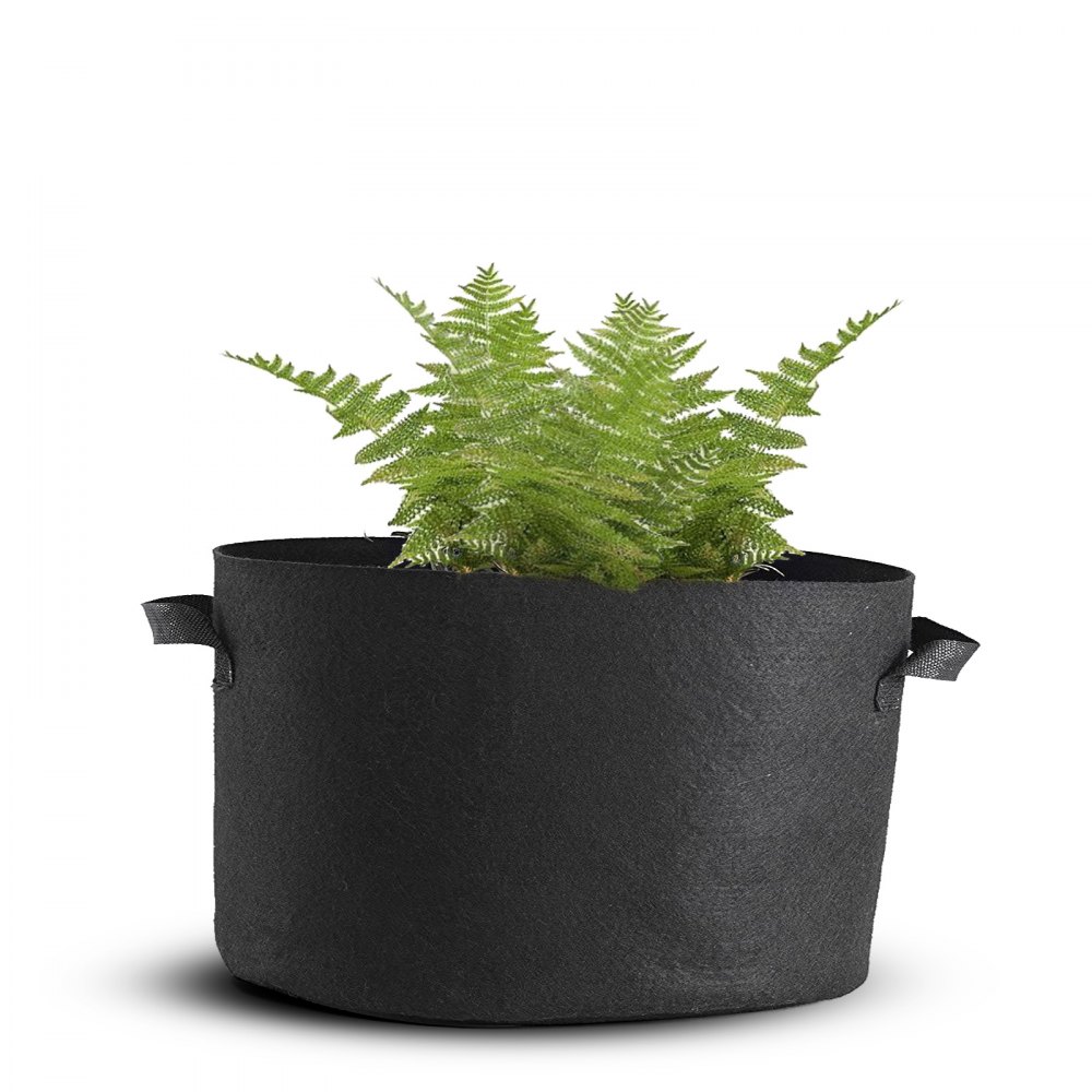 12 Pack 100 Gallon Fabric Plant Grow Bags With Handles Flood Trays Reusable