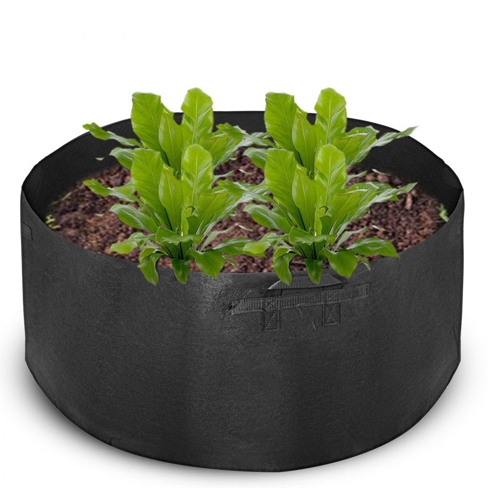 iPower 10-Pack 10-Gallon Grow Bags Nonwoven Fabric Pots Aeration Container  with Strap Handles for Garden and Planting, 10 Gallon, Black