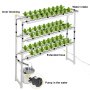 Kit de cultivo hidropónico 6 tubos 3 capas 54 sitios para plantas Cultivo de lechuga con palanca de drenaje