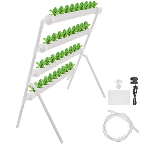 VEVOR 4 Layers 36 Plant Sites Hydroponic Site Grow Kit 4 Pipes Hydroponic Growing System Water Culture Garden Plant System for Leafy Vegetables Lettuce Herb Celery
