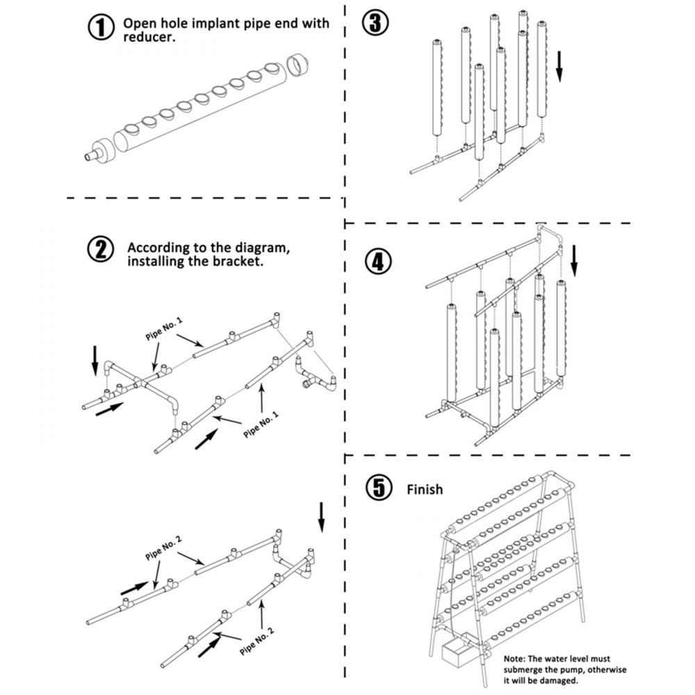 VEVOR 4 Layers 72 Plant Sites Hydroponic Site Grow Kit 8 Pipes Hydroponic Growing System Water Culture Garden Plant System for Leafy Vegetables Lettuce Herb Celery Cabbage