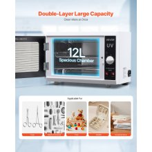 Nail Tool Cleaning Machine 12L Large Capacity Knob Control Tool Cabinet Cleaner