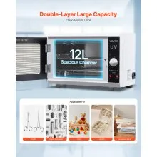 Nail Tool Cleaning Machine 12L Large Capacity Knob Control Tool Cabinet Cleaner