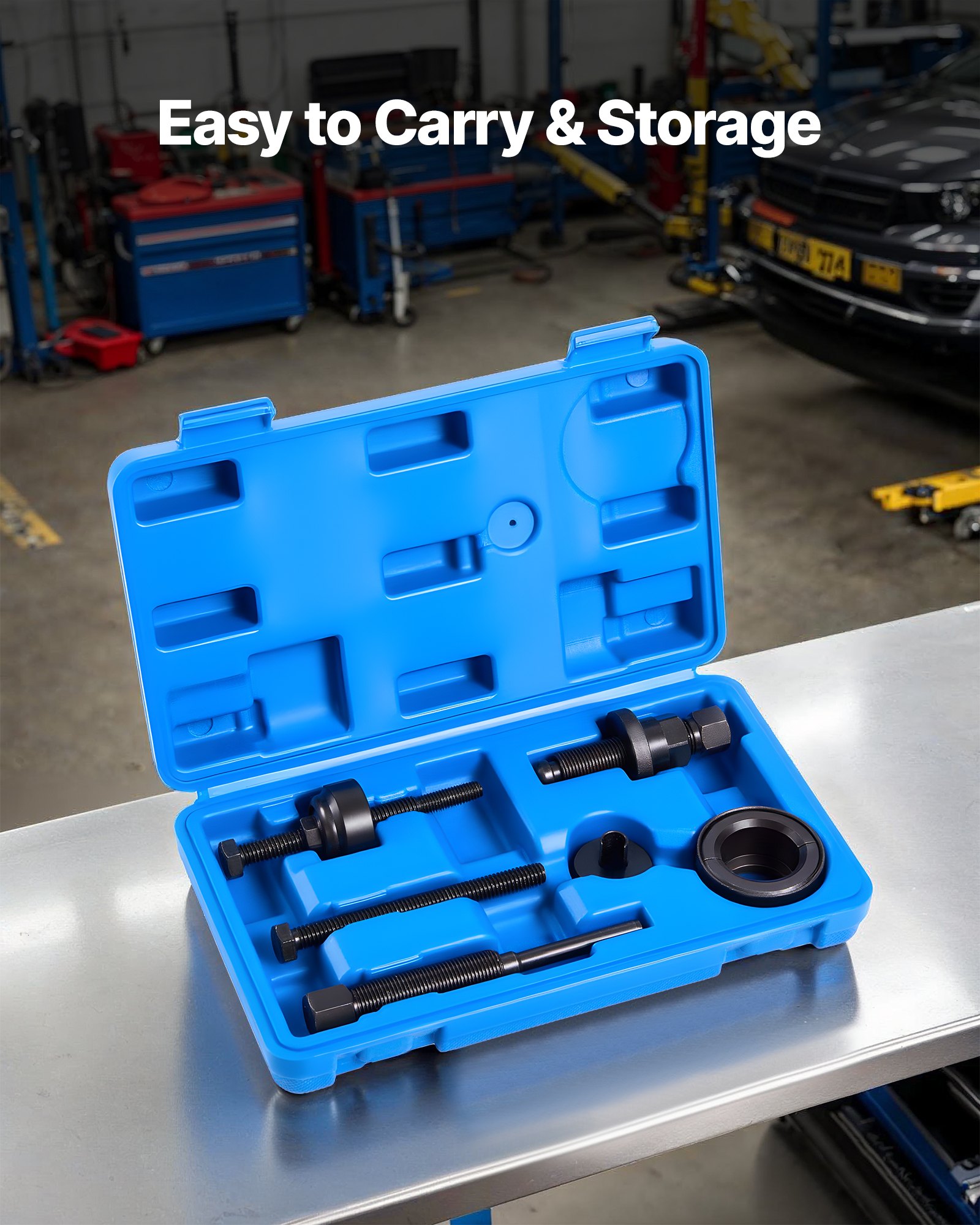 VEVOR Power Steering Pump Pulley Puller/Installer Tool Set, Compatible with Ford, GM V6, and VW Vehicles, Pump Pulley Remover Installer Tools, for Removing and Installing Power Steering Pump Pulleys