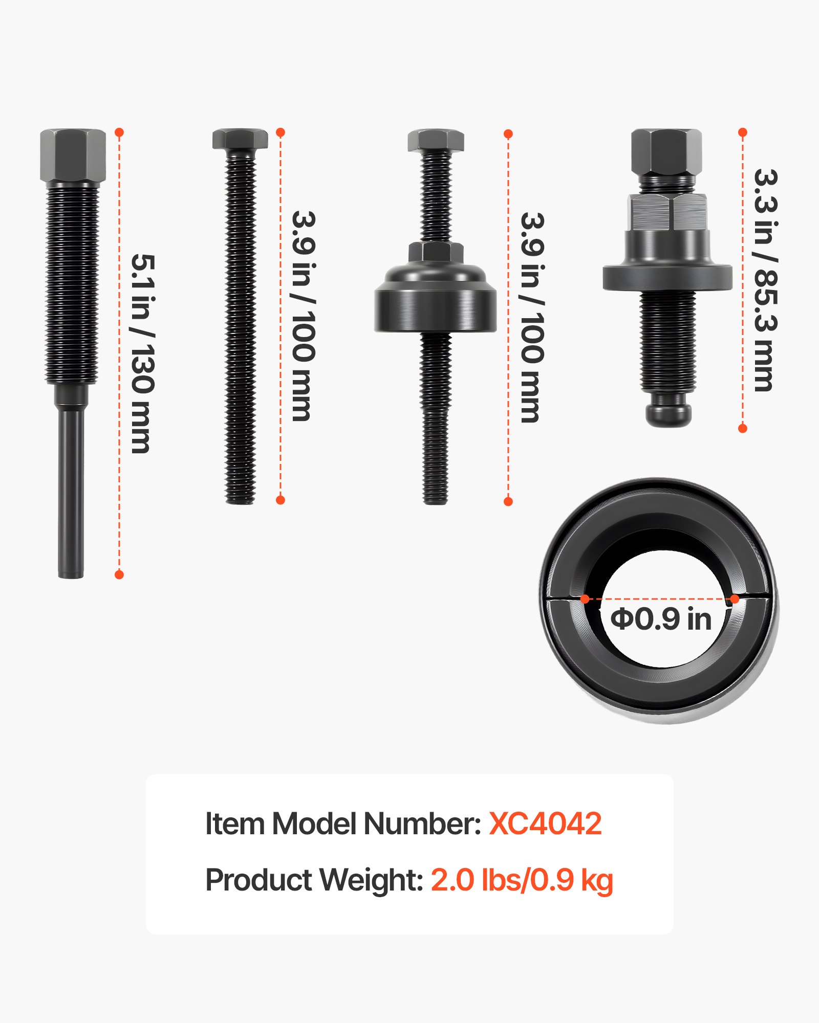 VEVOR Power Steering Pump Pulley Puller/Installer Tool Set, Compatible with Ford, GM V6, and VW Vehicles, Pump Pulley Remover Installer Tools, for Removing and Installing Power Steering Pump Pulleys