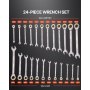 VEVOR Combination Wrench Set 24 PCS SAE 1/4" - 7/8" Metric 8-19mm Organizer Rack