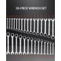 VEVOR Combination Wrench Set 30 PCS SAE 1/4" to 1", Metric 8-24mm Organizer Rack