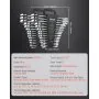 VEVOR Combination Wrench Set, 30-Piece Ratcheting Wrench Set with Organizer Rack, Cr-V Steel Wrench Set SAE 1/4" to 1", Metric 8 mm to 24 mm, Ideal for General Household, Garage, Workshop, Emergency