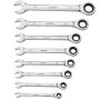VEVOR Combination Wrench Set, 8-Piece Ratcheting Wrench Set with Organizer Rack, Cr-V Steel Wrench Set Metric 8 mm to 19 mm, Ideal for General Household, Garage, Workshop, Auto Repairs, Emergency