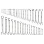 VEVOR Combination Wrench Set, 44-Piece SAE and Metric, 12-Point Box End and 15° Angled Open End Combination Wrenches with Roll Up Pouch, Carbon Steel, for General Household and Automotive Repairs