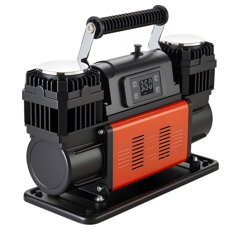 VEVOR Dual-Cylinder Heavy Duty Air Compressor, 300L/min Auto-Stop Portable Tire Inflator, 12V 150PSI Offroad Air Pump with LCD Digital Display & Adapters for Truck Car SUV 4 x 4 Vehicle RV