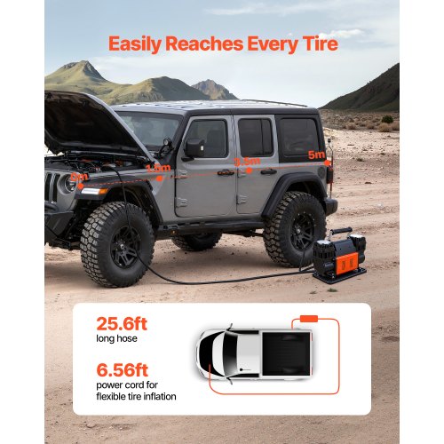 Kahesilindriline autokompressor 12V, 1080 W / 300 l/min (digitaalne) — pilt 4