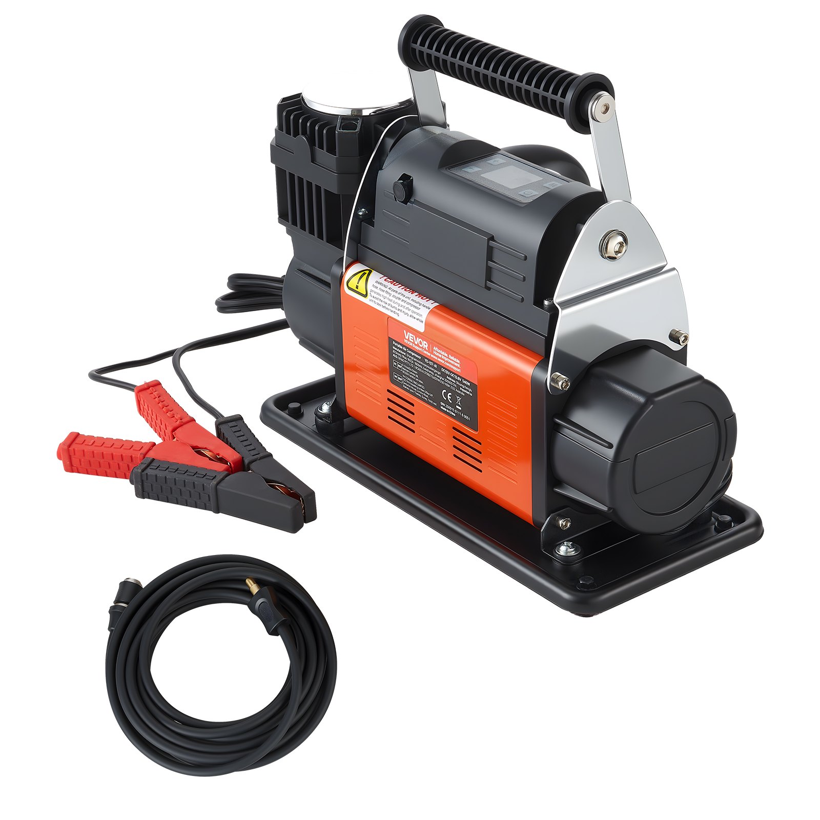 VEVOR 12V Heavy Duty Air Compressor, Auto-Stop Portable Tire Inflator with LCD Digital Display, 202 L/Min 150PSI Offroad Air Pump with Adapters for Trucks Car SUV 4 x 4 Vehicle RV