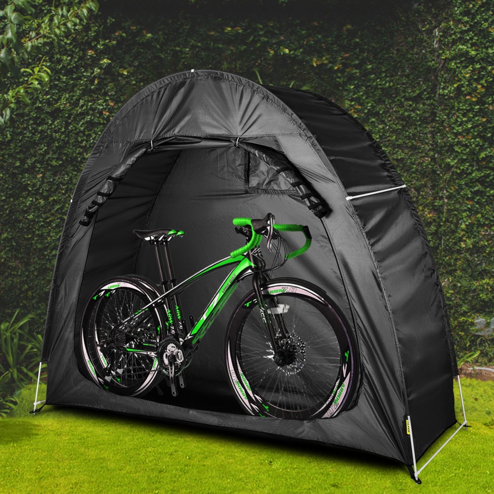 VEVOR Bicycle Storage Tent Bike Storage Cover 210D Waterproof Black w/ Carry Bag
