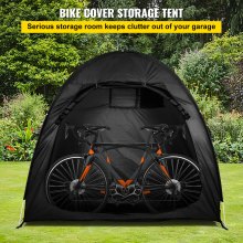 VEVOR Tente de rangement pour vélo, Oxford 420D portable pour 2 vélos, abri de rangement extérieur étanche et anti-poussière, robuste pour vélos, tondeuse à gazon et outils de jardin, avec sac de transport et piquets, noir