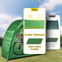 VEVOR Bicycle Storage Tent Bike Storage Cover 420D Waterproof Green w/ Carry Bag