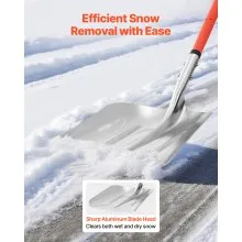 VEVOR Snow Shovel for Driveway, 35cm Wide Aluminum Alloy Snow Shovel with D-shaped Handles, Large Capacity Snowplow Shovels, Lightweight Snows Removal Tool for Garden Car Camping