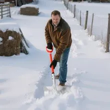 VEVOR Snow Shovel for Driveway, 35cm Wide Aluminum Alloy Snow Shovel with D-shaped Handles, Large Capacity Snowplow Shovels, Lightweight Snows Removal Tool for Garden Car Camping