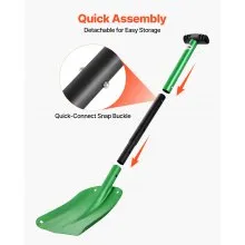 VEVOR Snow Shovel for Driveway, 21.5cm Wide Aluminum Alloy Snow Shovel with T-shaped Handles, Large Capacity Snowplow Shovels, Portable & Lightweight Snows Removal Tool for Garden Car Camping