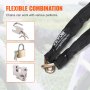 VEVOR Bike Chain Lock 5.91 Ft Security Bicycle Chain Lock 9.5mm Thickness Black