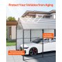 VEVOR 10' x 15' Metal Carport Heavy Duty Outdoor Car Shelter Garage for Boats