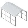 VEVOR Heavy Duty Metal Carport, 10' x 15' Outdoor Carport with Galvanized Steel Frame & Roof, Car Tent Garage Shade with Removable Sidewalls, Multi-Use Car Shelter for Pickup, Boat, Car & Tractors