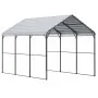 VEVOR Heavy Duty Metal Carport, 10' x 15' Outdoor Carport with Galvanized Steel Frame & Roof, Car Tent Garage Shade with Removable Sidewalls, Multi-Use Car Shelter for Pickup, Boat, Car & Tractors