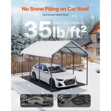 VEVOR 10' x 15' Metal Carport Heavy Duty Outdoor Car Shelter Garage for Boats